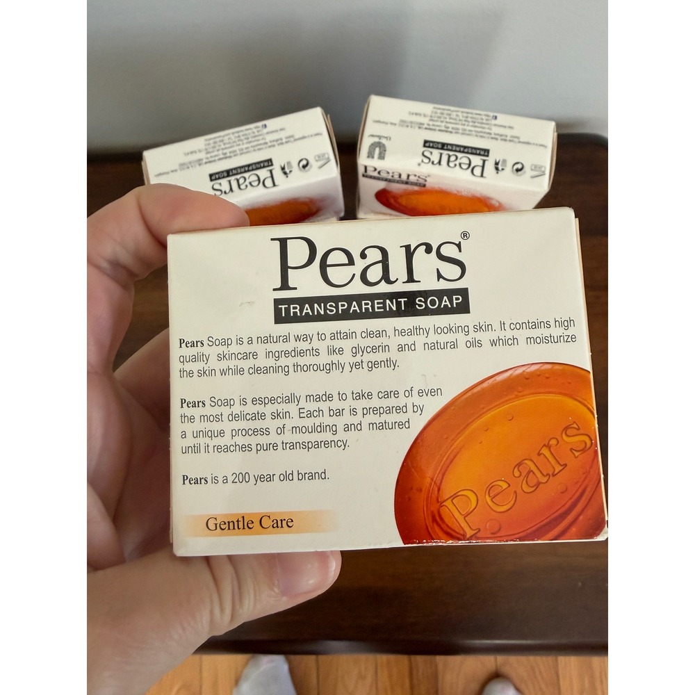 Pears Glycerin Bar Soap 8 Bars 3.5‎ oz Each Gentle Care Transparent New